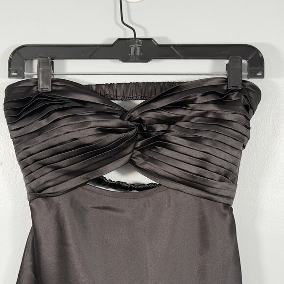 Princess Polly Shellie Black Satin Cutout Mini Dress NWT Party Club Formal 6 - Picture 4 of 8